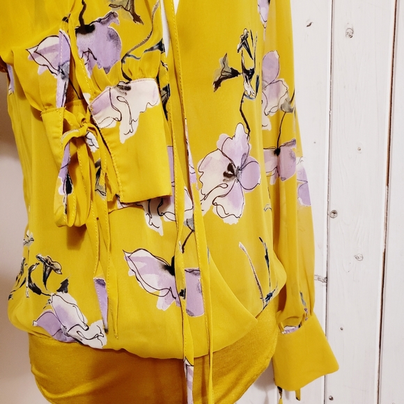 MOD REF | FLOWERED BLOUSE WITH BODYSUIT TIE - Picture 9 of 14